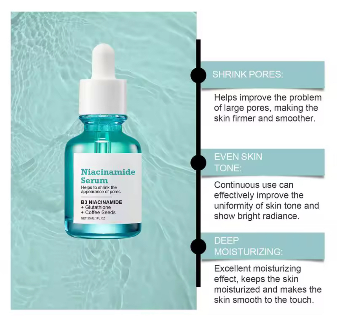 Ser cu Niacinamide si Glutation, pentru luminozitate si pete pigmentare - Extensii de par București